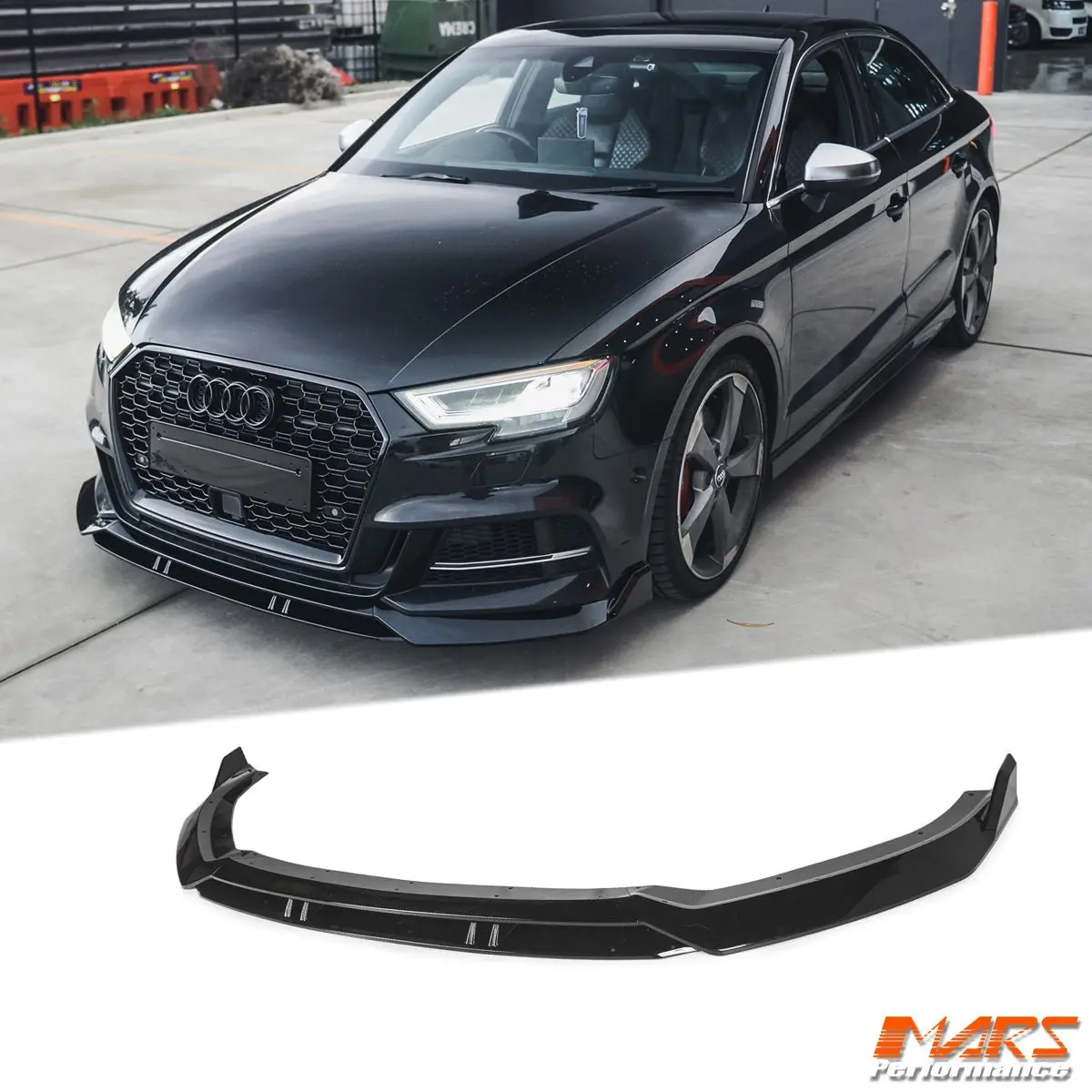Gloss Black Front Bumper Bar Lip Spoiler Bodykit For Audi A3 S-Line & S3 8V 2017-2020 Sedan & Abt 1