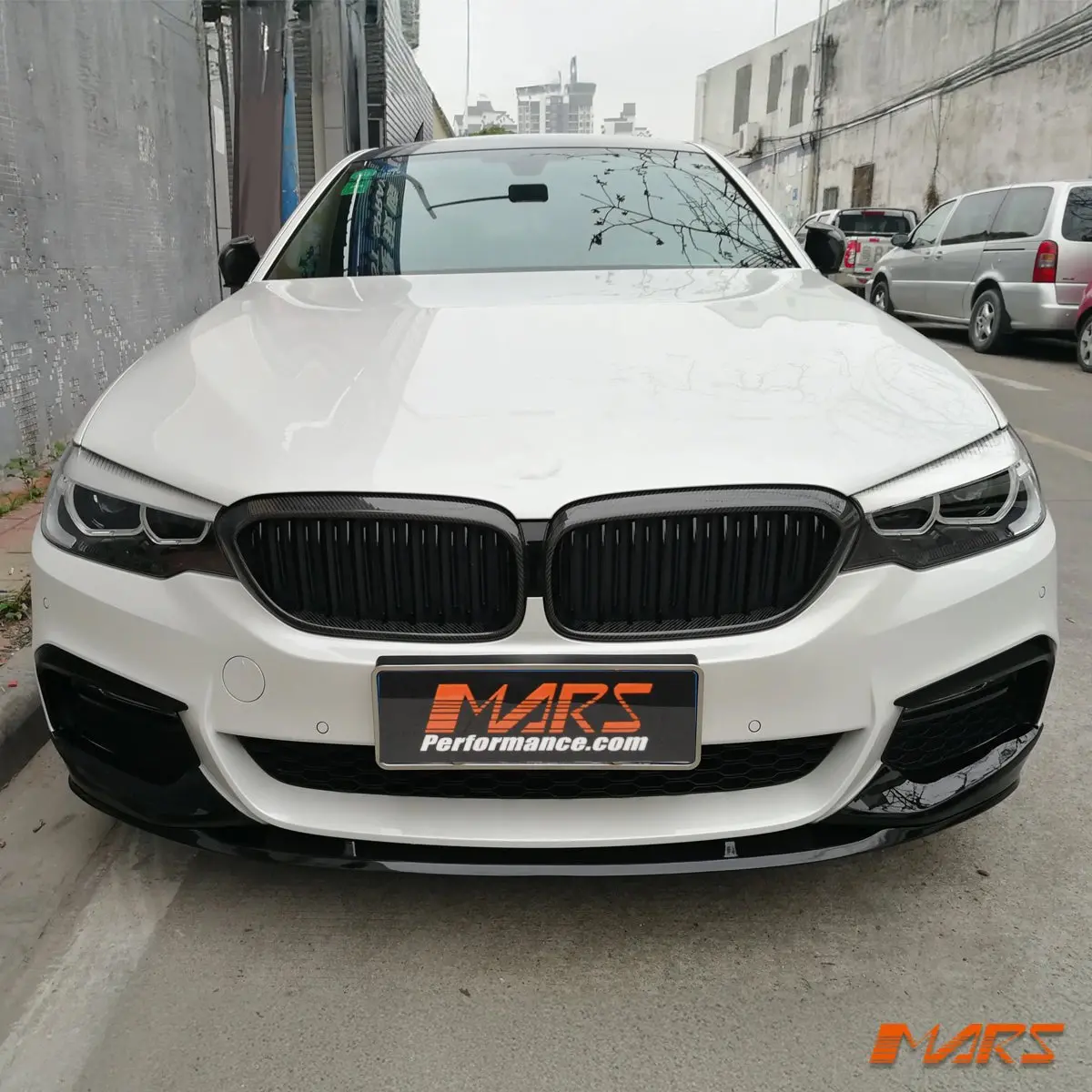 Gloss Black Front Bumper Bar Lip Spoiler Bodykit For Bmw 5-Series G30 Sedan & G31 Wagon 2017-2020 Pre Lci 2
