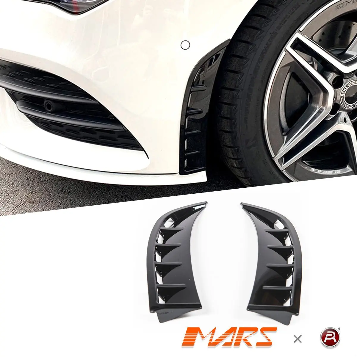 Gloss Black Front Bumper Bar Side Vent Cover Blade Bodykit For Mercedes-Benz Cla-Class C118 W118 2018-2024 & Cla35 Amg 1