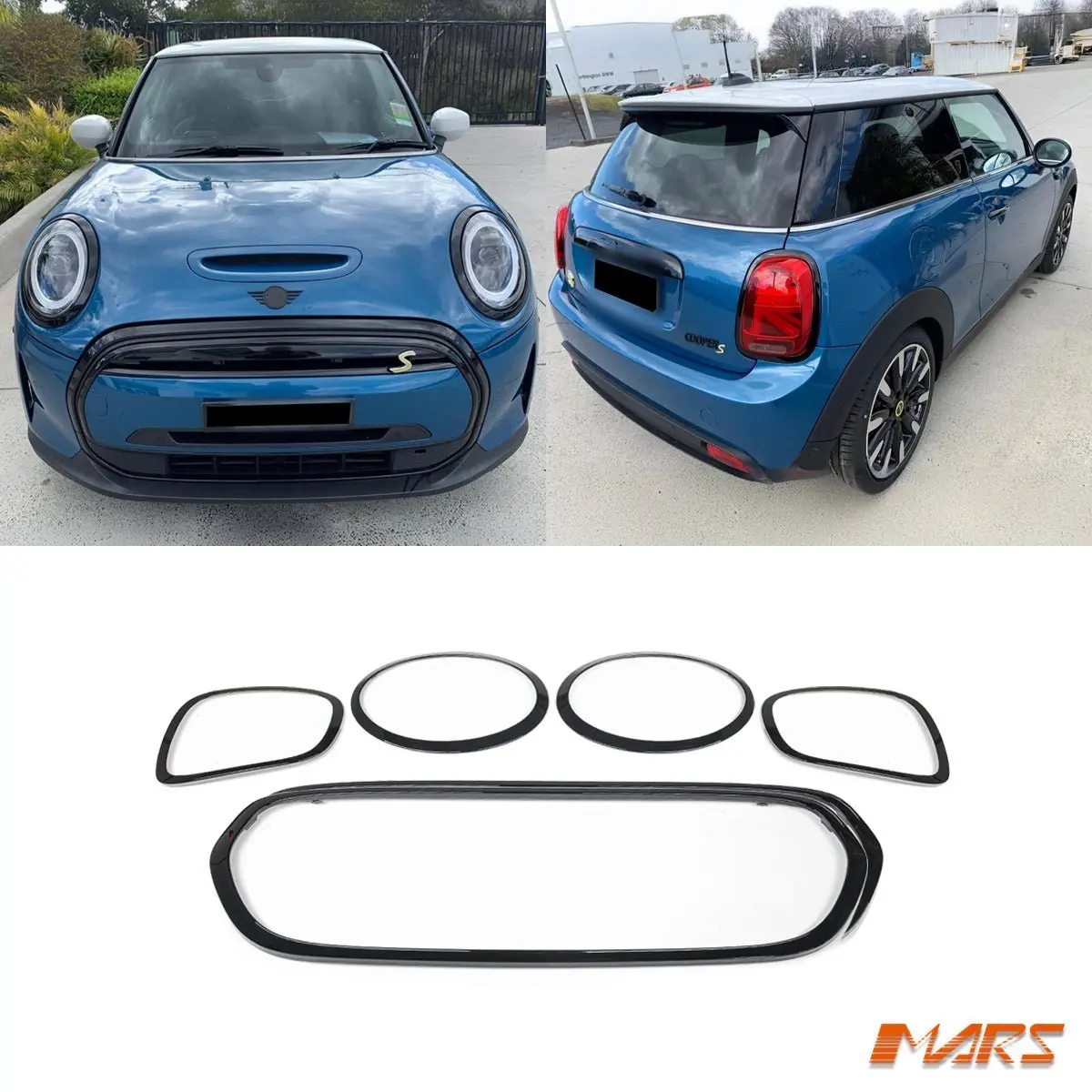 Gloss Black Front Grill & Head Lights Tail Lights Trim Cover For Mini Cooper F56 F55 Hatch F57 Convertible 2020-2023 1