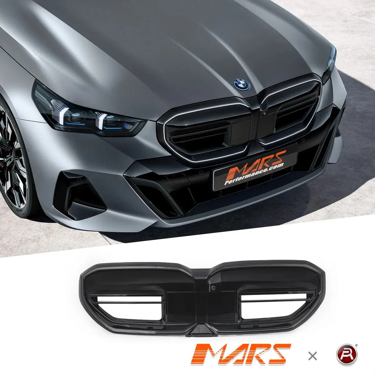 Gloss Black G90 G99 M5 Style Front Bumper Bar Kidney Grille Grill Bodykit For Bmw 5 Series G60 Sedan & G61 Wagon 2024+ 1