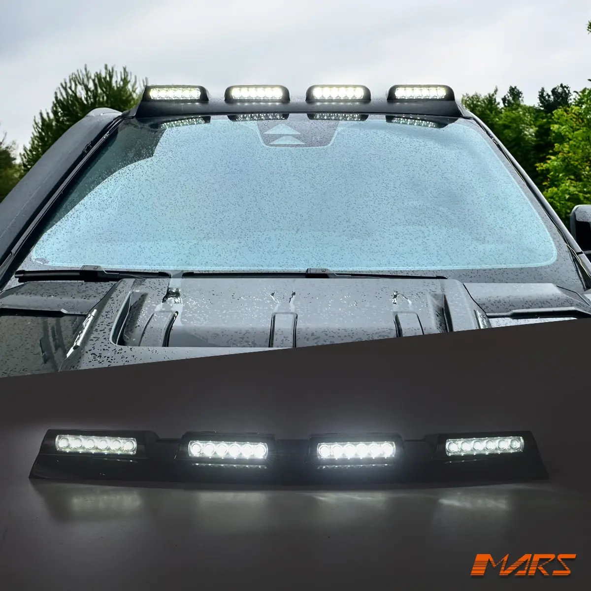 Gloss Black High Power Led Roof Lights For New Gen Ford Ranger & Everest & Vw Amarok Nf 2022-2026 1