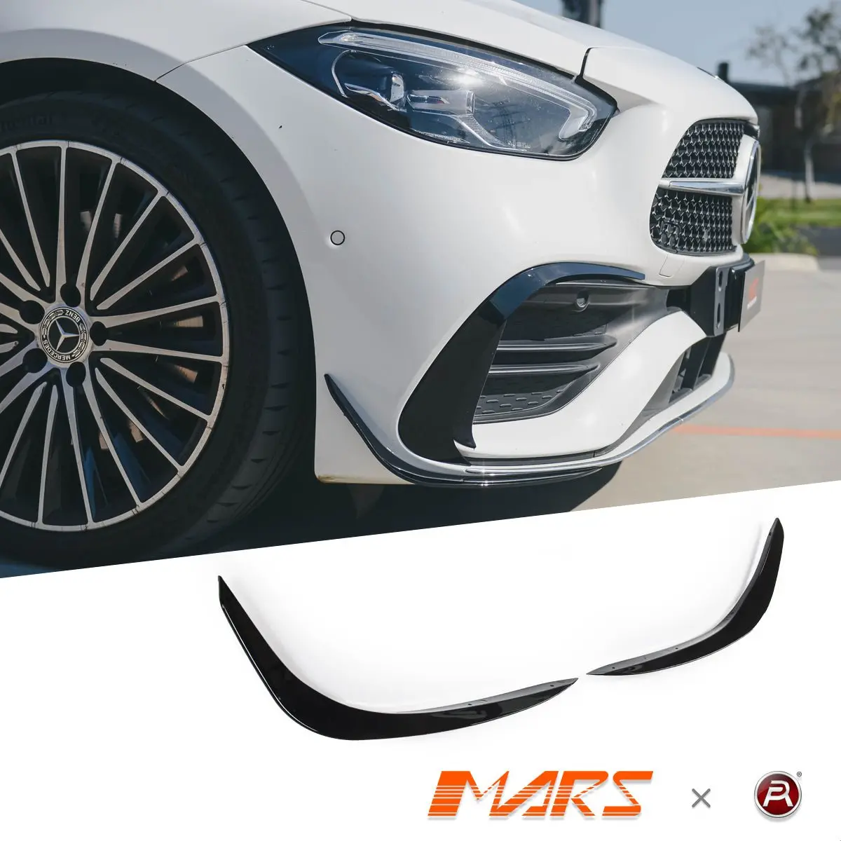 Gloss Black Lower Front Bumper Bar Blade Canards Splitters Bodykit For Mercedes-Benz C-Class W206 With Amg Sport Bumper Bar & C43 2022-2025 1