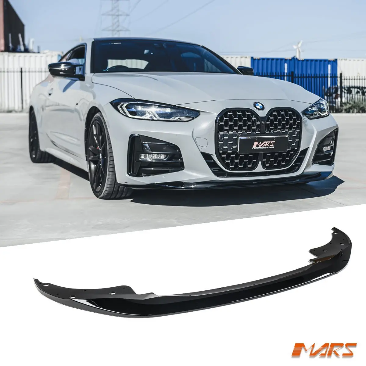 Gloss Black M Performance Style Front Bar Lip Spoiler Bodykit For Bmw 4 Series G22 G23 M Sport Bumper 1
