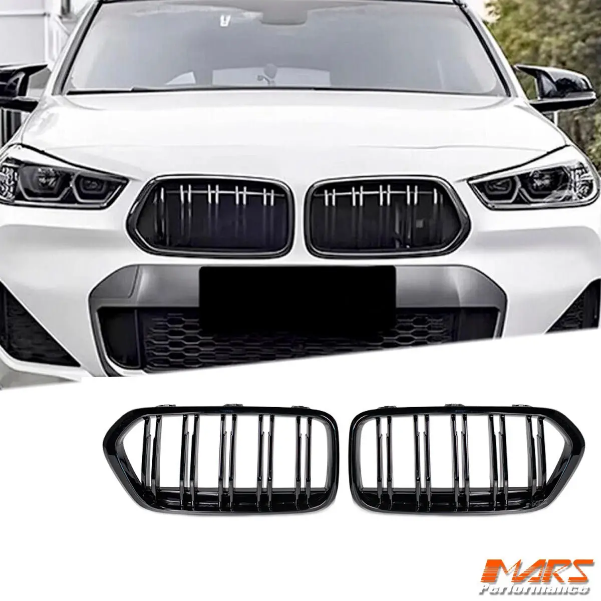 Gloss Black M Style Front Bumper Bar Kidney Grille Grill Bodykit For Bmw X2 F39 2017-2022 1