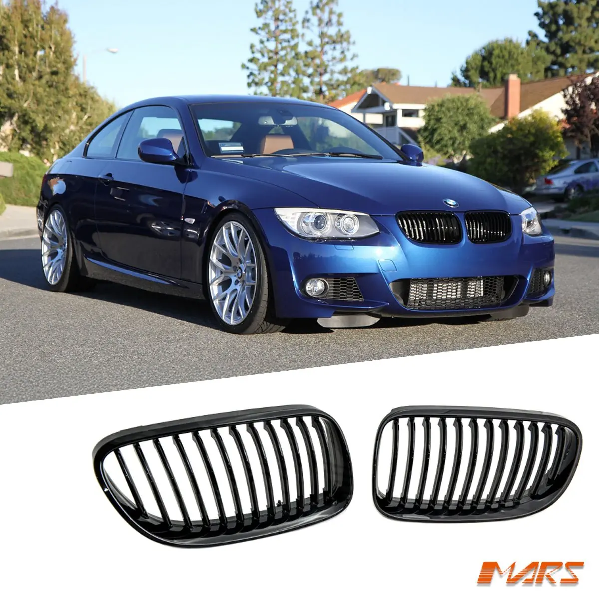Gloss Black M3 Style Front Bumper Bar Grille Grill Bodykit For Bmw 3 Series E92 Coupe & E93 Convertible Lci 2010-2013 1