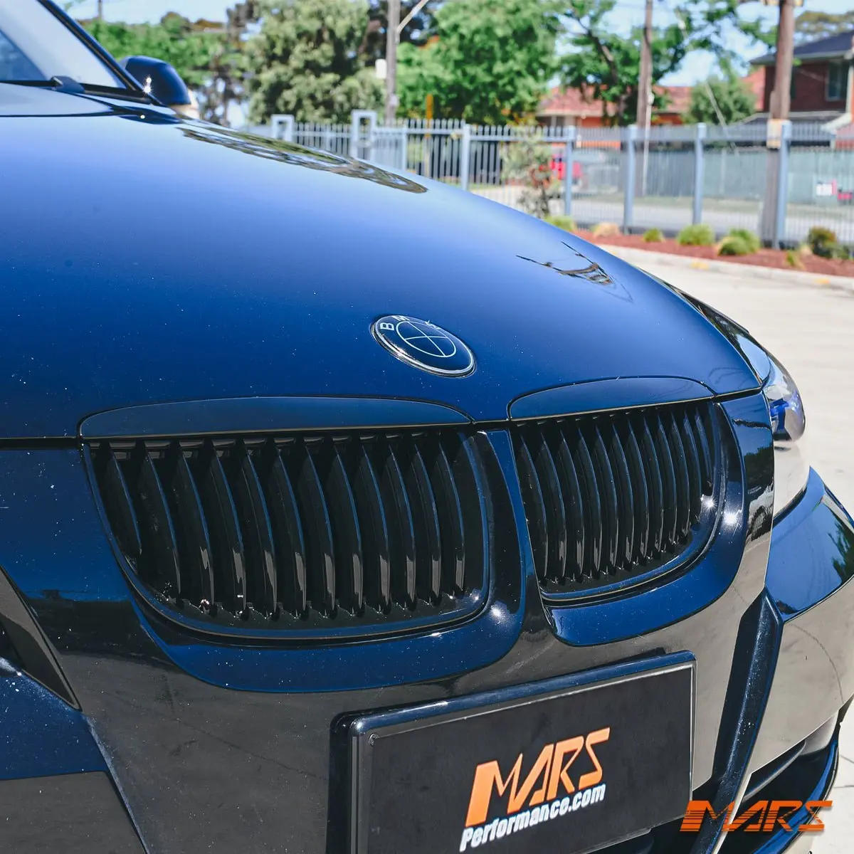 Gloss Black M3 Style Front Bumper Bar Kidney Grille Grill Bodykit For Bmw 3-Series E90 Sedan & E91 Wagon Pre Lci 2005-2008 1