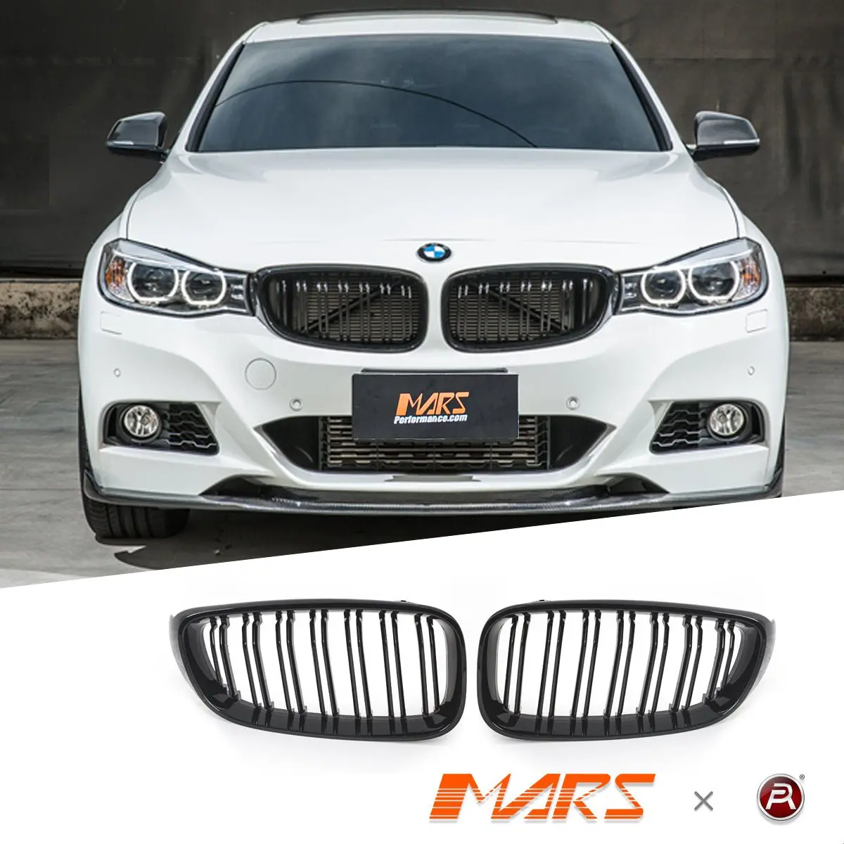 Gloss Black M3 Style Front Bumper Bar Kidney Grille Grill Bodykit For Bmw 3 Series Gt F34 2013-2020 1