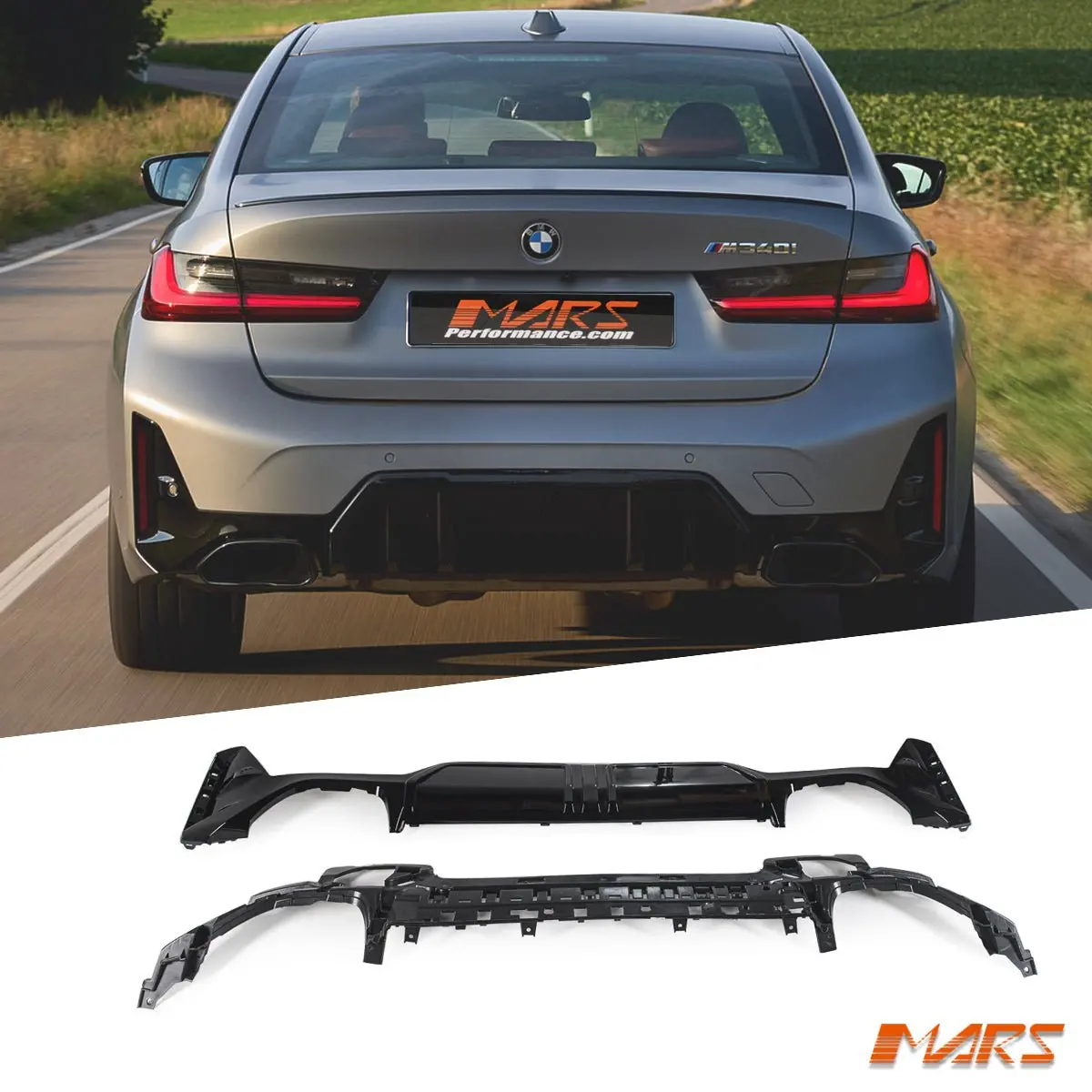 Gloss Black M340i Performance Rear Bumper Bar Diffuser Bodykit For Bmw 3-Series G20 Sedan & G21 Wagon Lci 2021-2024 1