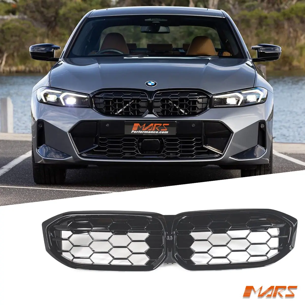 Gloss Black M340i Style Front Bumper Bar Grill Grille Bodykit For Bmw 3-Series G20 Sedan & G21 Wagon, Lci 2022-2026 1