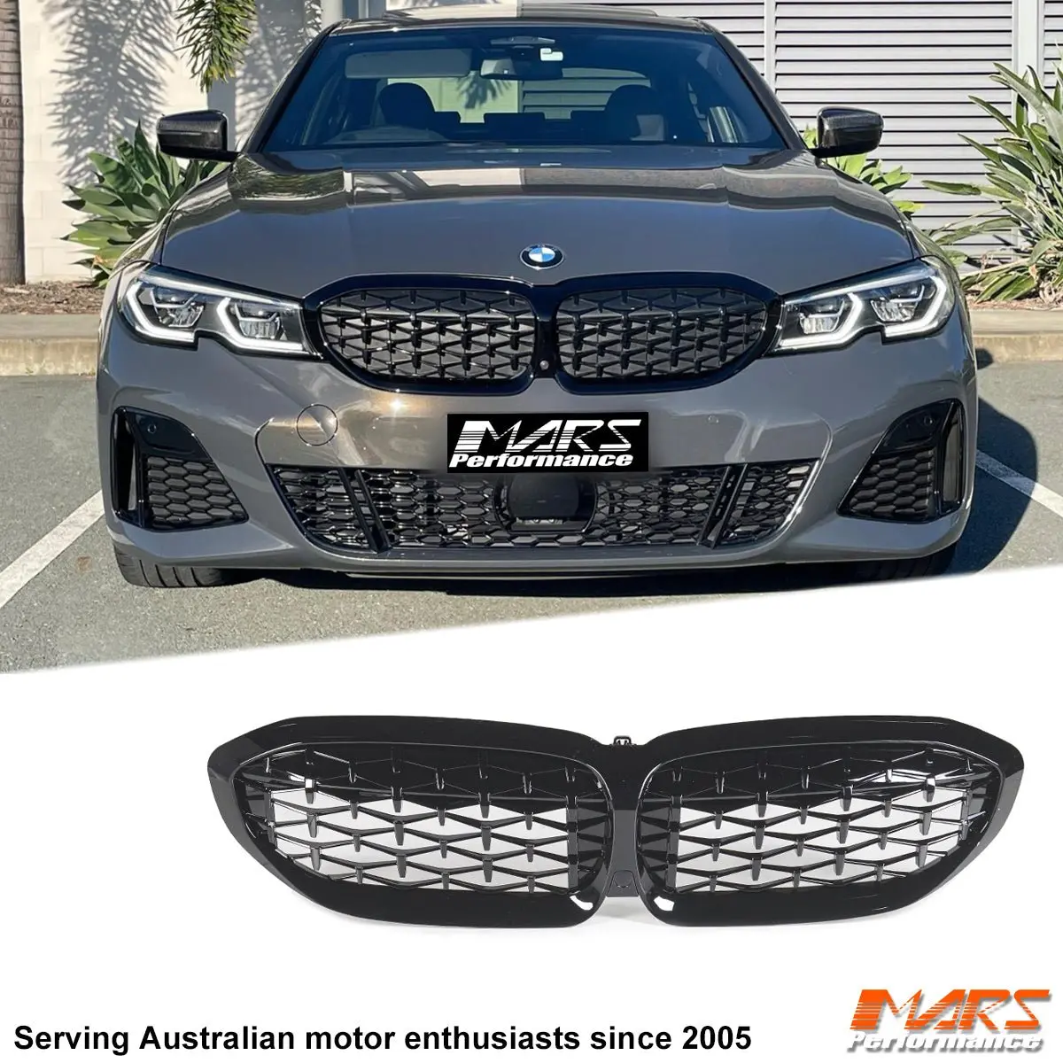 Gloss Black M340i Style Front Bumper Bar Grill Grille Bodykit For Bmw 3-Series G20 Sedan & G21 Wagon, Pre Lci 2018-2022 1