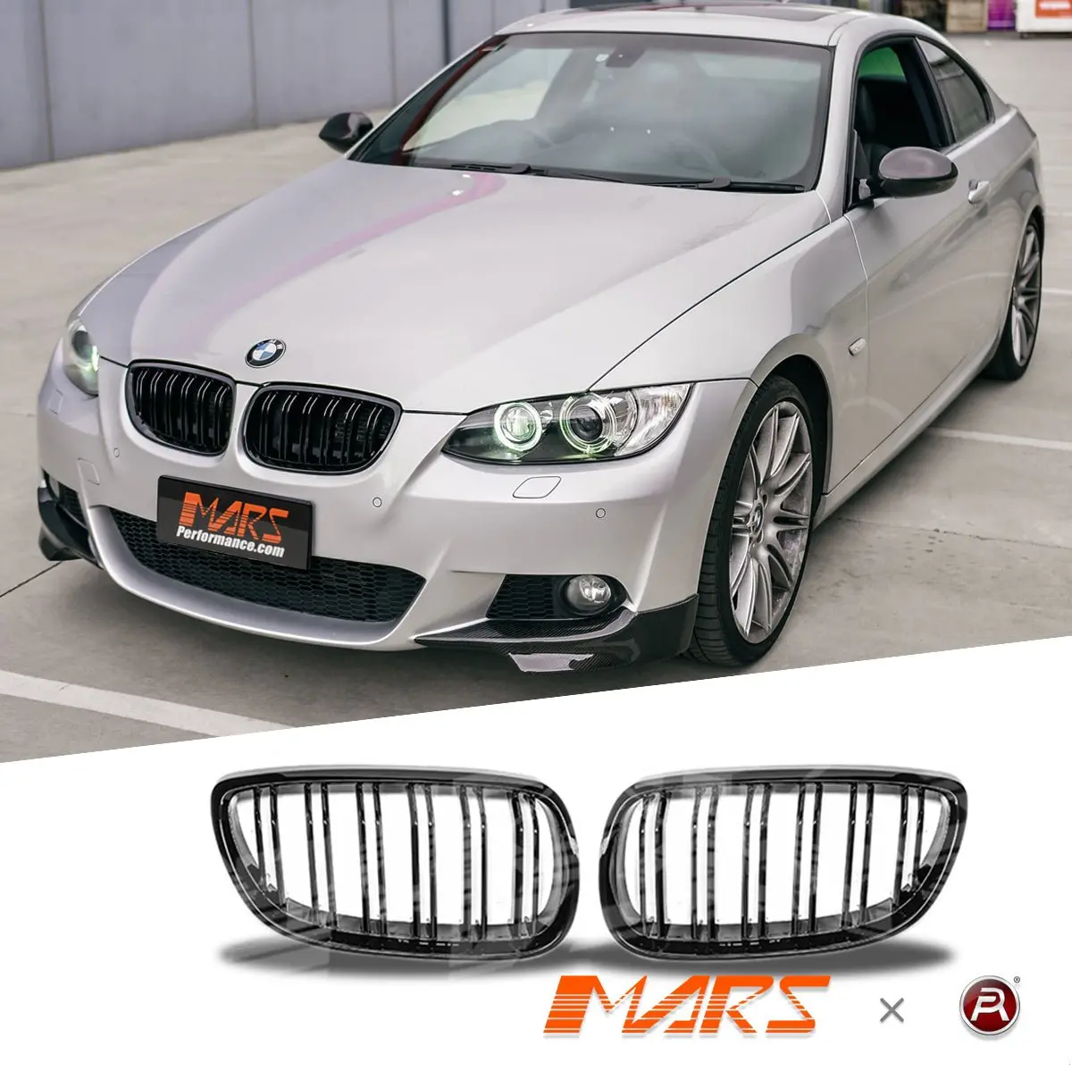 Gloss Black M4 Style Front Bumper Bar Grille Grill Bodykit For Bmw 3 Series E92 Coupe & E93 Convertible Pre Lci 2006-2009 1