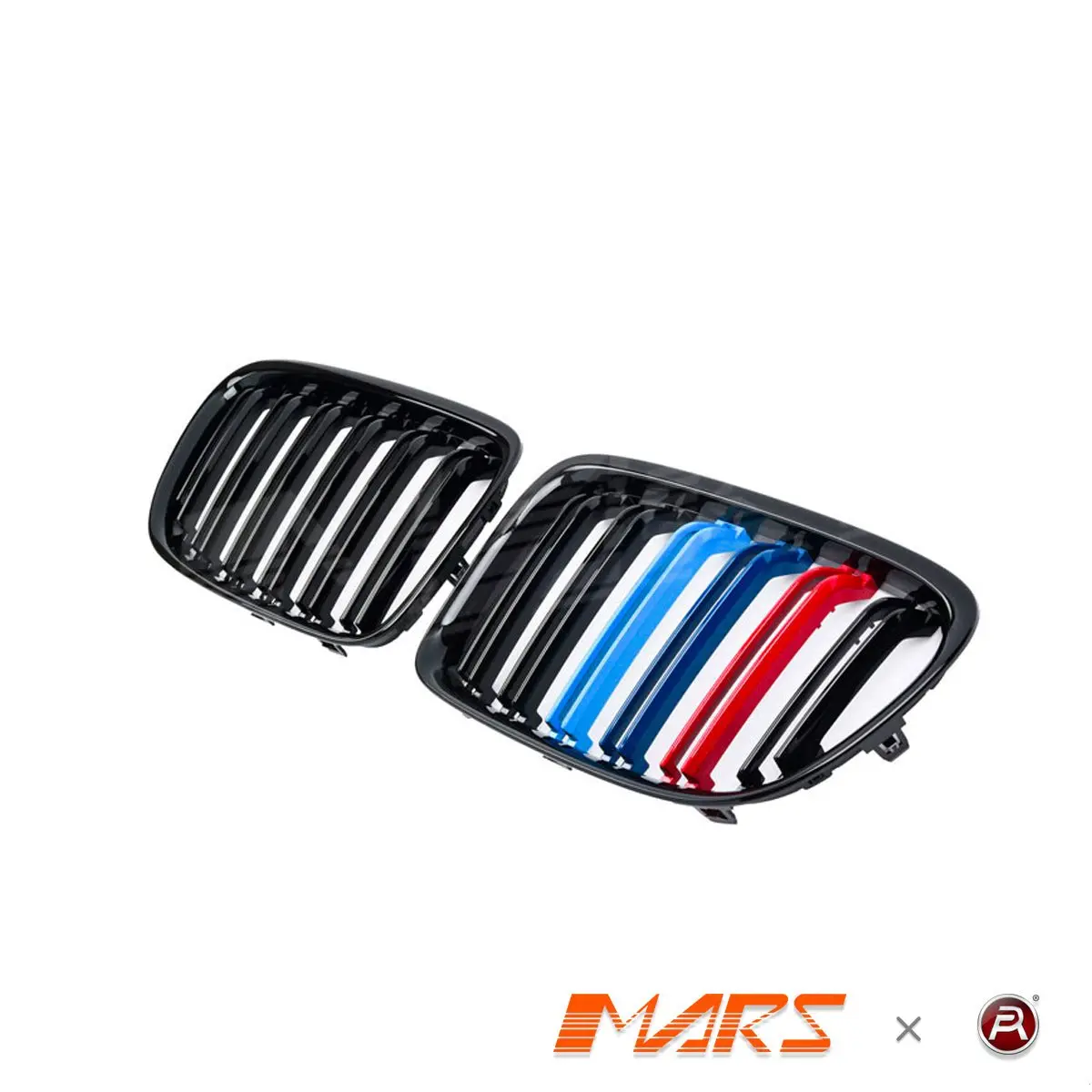Gloss Black M4 Style Front Bumper Bar Kidney Grille With Colour Stripes For Bmw X1 E84 2009-2014 1