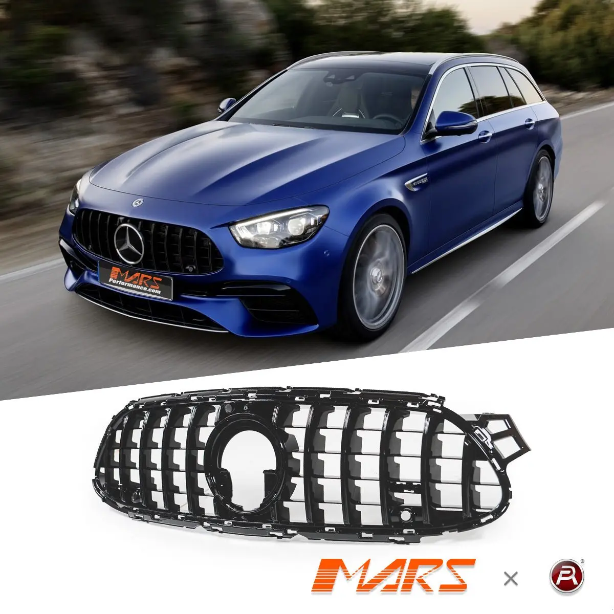 Gloss Black Panamericana Front Bumper Bar Grill Bodykit For Mercedes-Benz E-Class E63-S Amg W213 Facelift 2020-2023 1