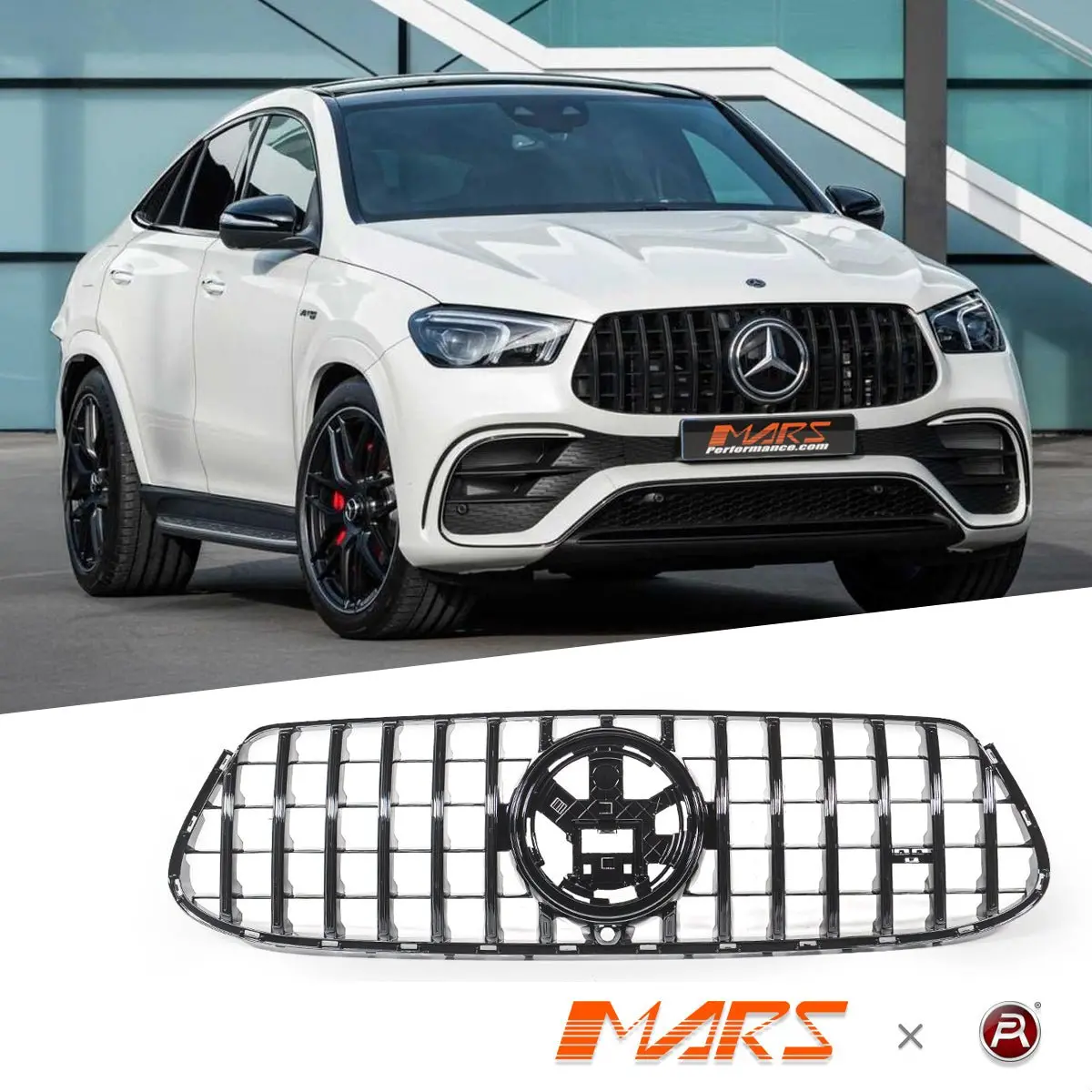 Gloss Black Panamericana Front Bumper Bar Grille Grill Bodykit For Mercedes-Benz W167 Gle-Class Gle63 Amg V167 Hatch & C167 Coupe 2019-2025 1