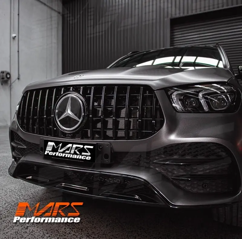 Gloss Black Panamericana Style Front Bumper Bar Grille Grill Bodykit For Mercedes-Benz W167 Gle-Class V167 Hatch C167 Coupe & Gle53 Amg 2019-2025 1