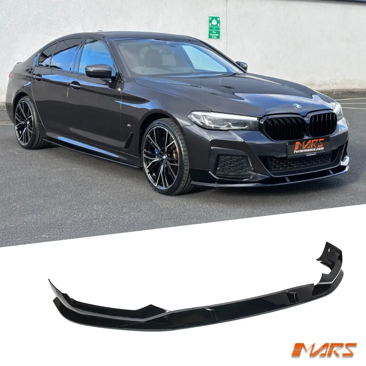 Gloss Black Performance Front Bumper Bar Lip Spoiler Bodykit For Bmw 5-Series G30 Sedan & G31 Wagon 2020-2023 Lci 1