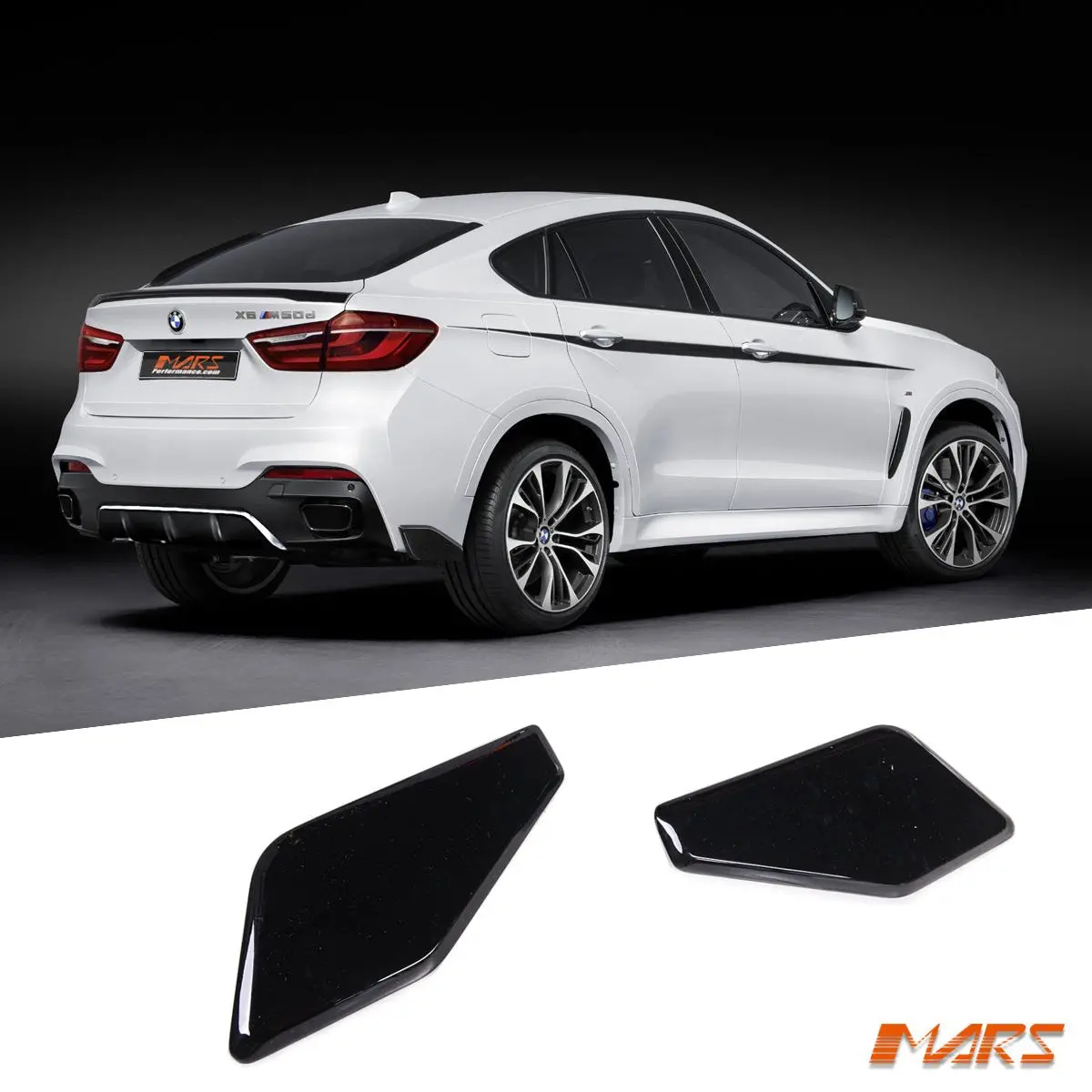 Gloss Black Performance Style Aero Dynamic Rear Bumper Bar Side Diffuser Splitters Bodykit For Bmw F16 X6 M Sport 2014-2019 1