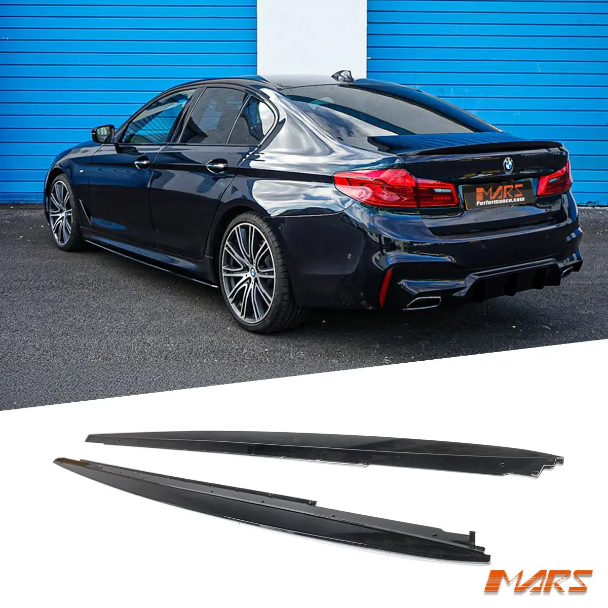 Gloss Black Performance Style Lower Side Skirts Lip Spoiler Bodykit For Bmw 5 Series G30 G31 M Sport 2017-2023 1
