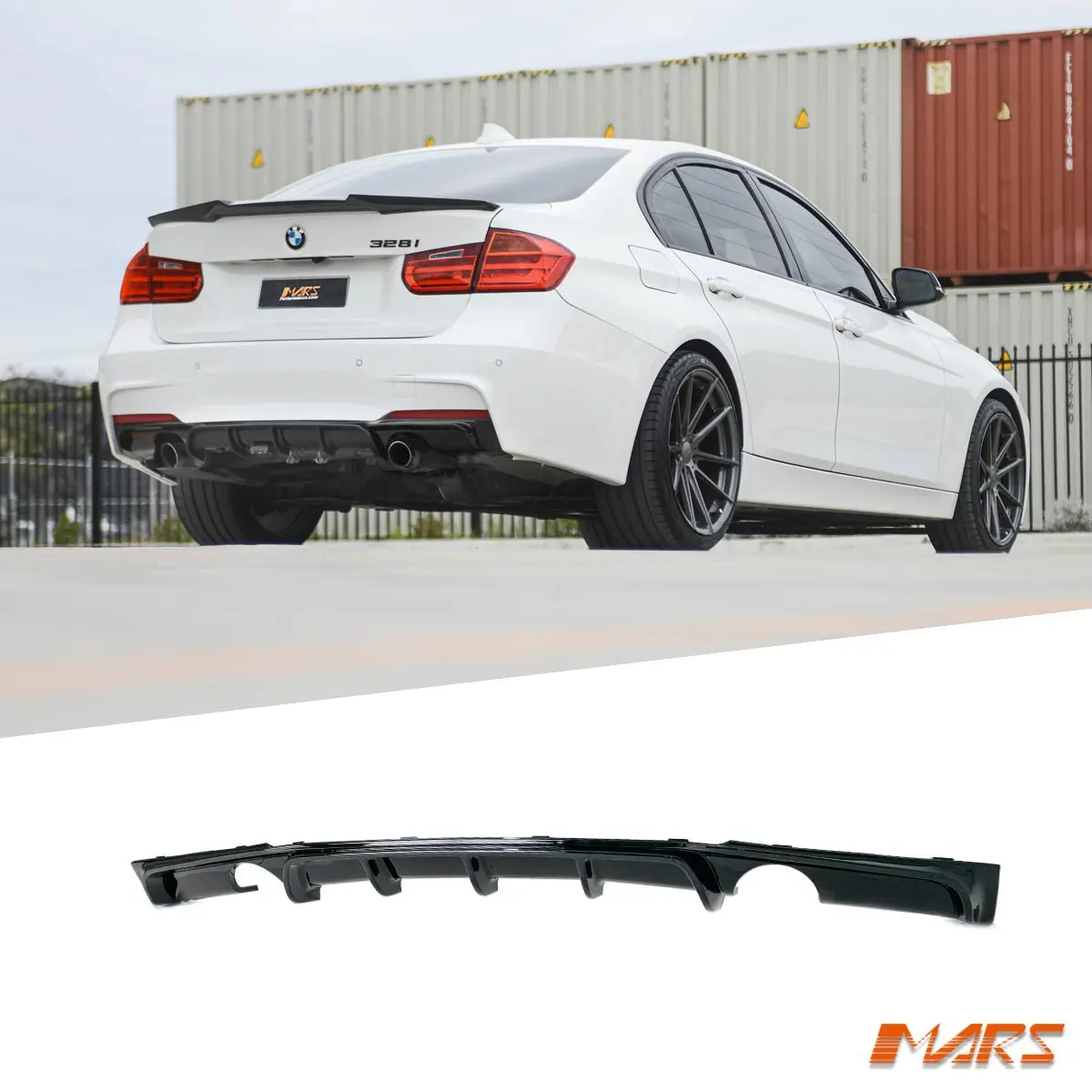 Gloss Black Performance Style Rear Bumper Bar Twin Exhaust Outlet Diffuser Bodykit For Bmw 3-Series F30 F31 M Tech M Sports 335I 340I 1
