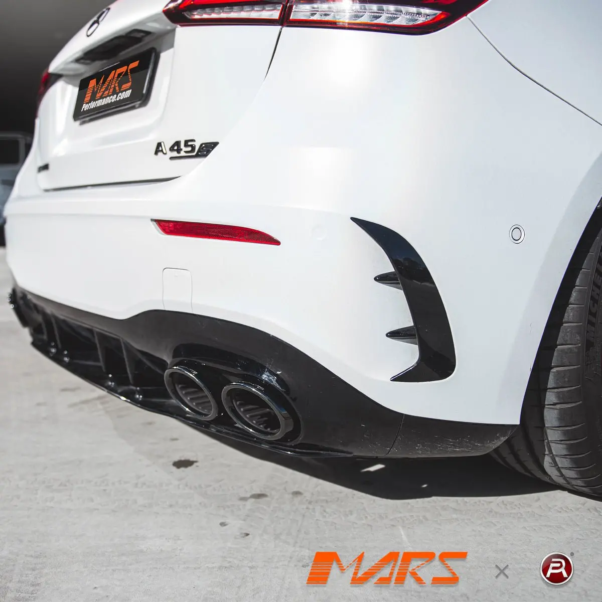 Gloss Black Rear Bumper Bar Side Aero Splitter Vent Blade Covers For Mercedes-Benz A-Class W177 With Amg Package & A35 A45 Hatch 1