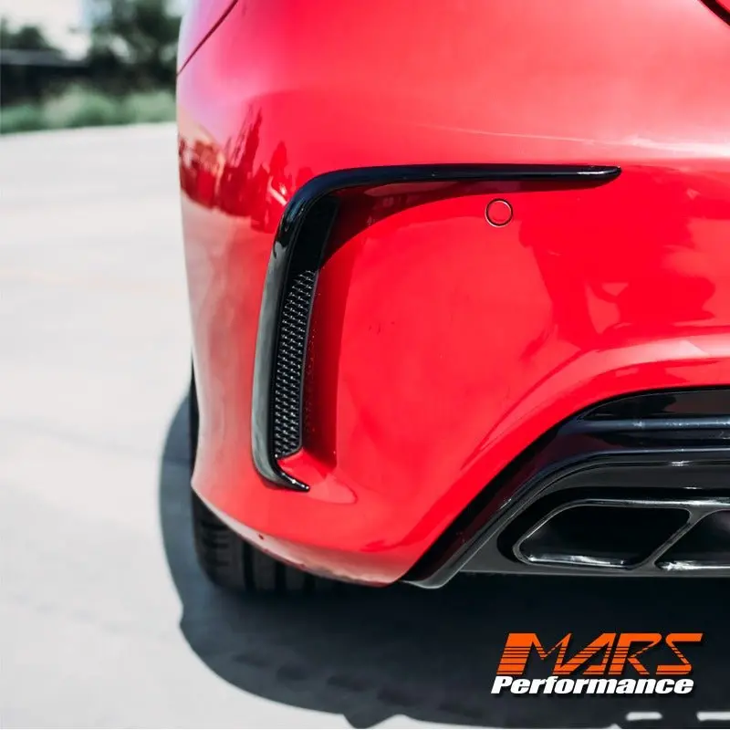 Gloss Black Rear Bumper Bar Side Splitter Vent Blade Canards Bodykit For Mercedes-Benz A-Class W176 A45 & Amg Package 2012-2018 1