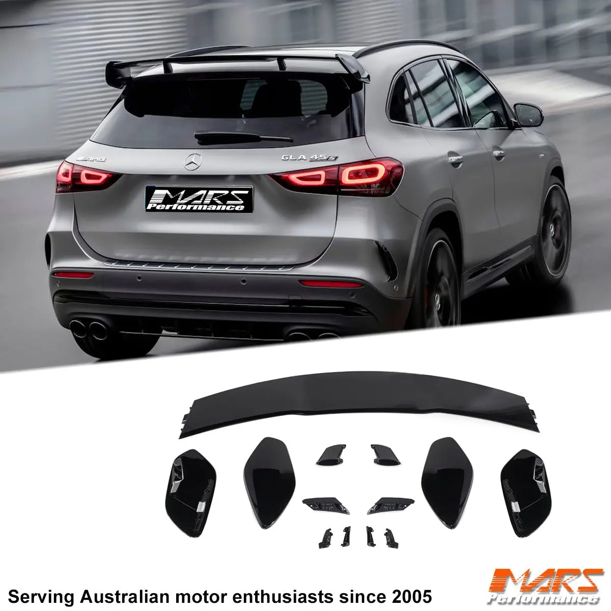 Gloss Black Rear Roof Spoiler Bodykit For Mercedes-Benz Gla-Class H247 2020-2025 & Gla35 Gl45 Amg 1