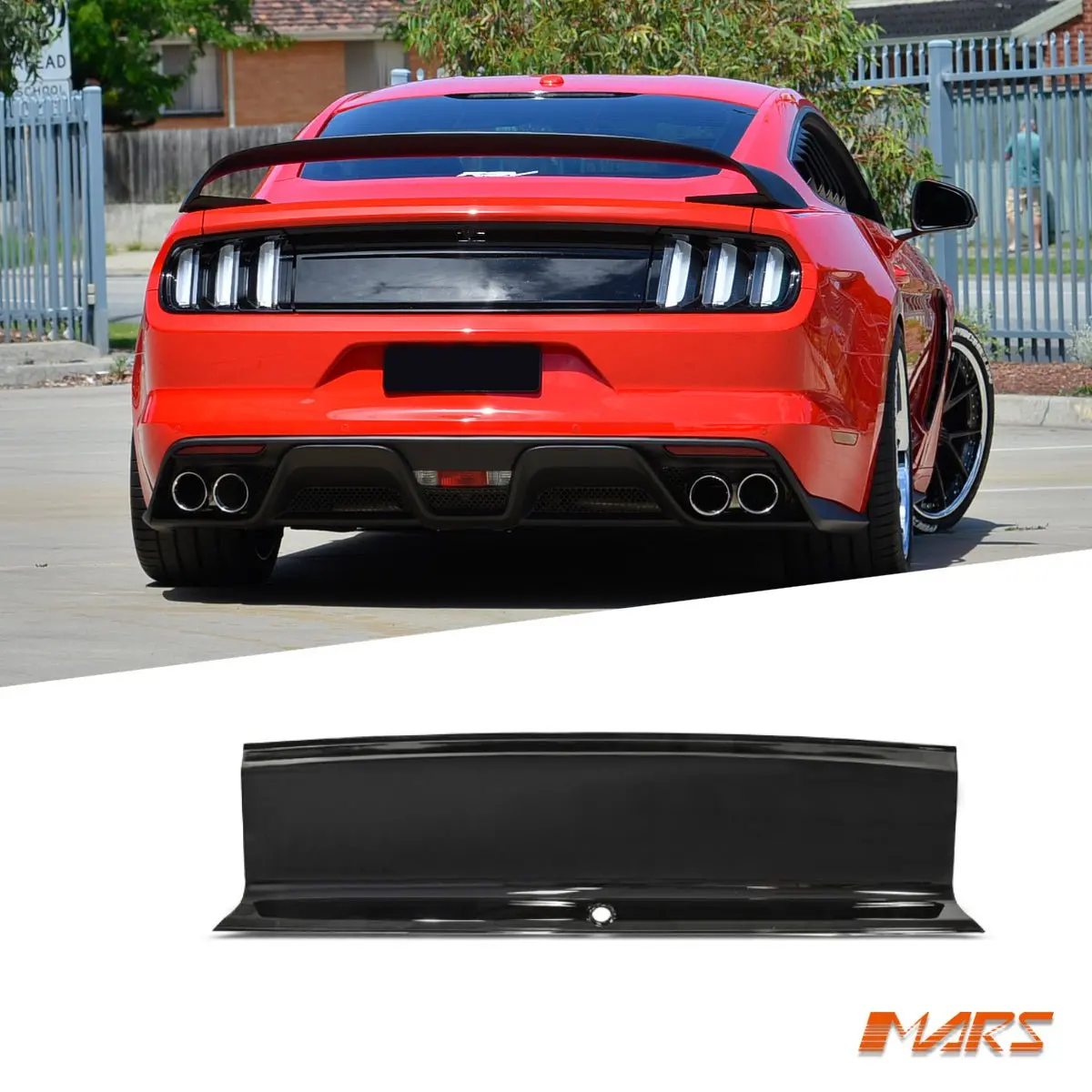 Gloss Black Replacement Blank Rear Trunk Panel Lid Deck Bodykit For Ford Mustang Fm 2015-2017 1
