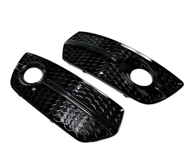 Gloss Black Rs-Q5 Style Front Bumper Bar Fog Lights Cover Grille Bodykit For Audi Q5 8R 2009-2012 1