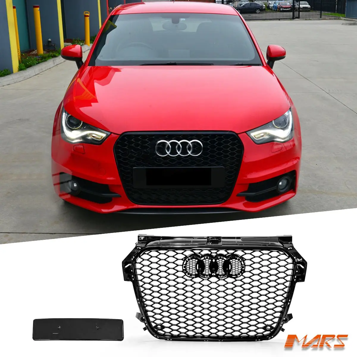 Gloss Black Rs1 Honeycomb Style Front Bumper Bar Grille Grill Bodykit For Audi A1 8X 2010-2014 1