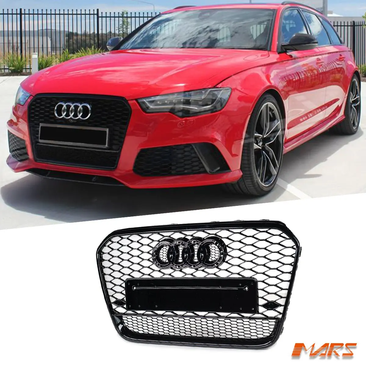 Gloss Black Rs6 Style Front Bumper Bar Grille Grill Bodykit For Audi A6 C7 2011-2014 Sedan & Avant 1