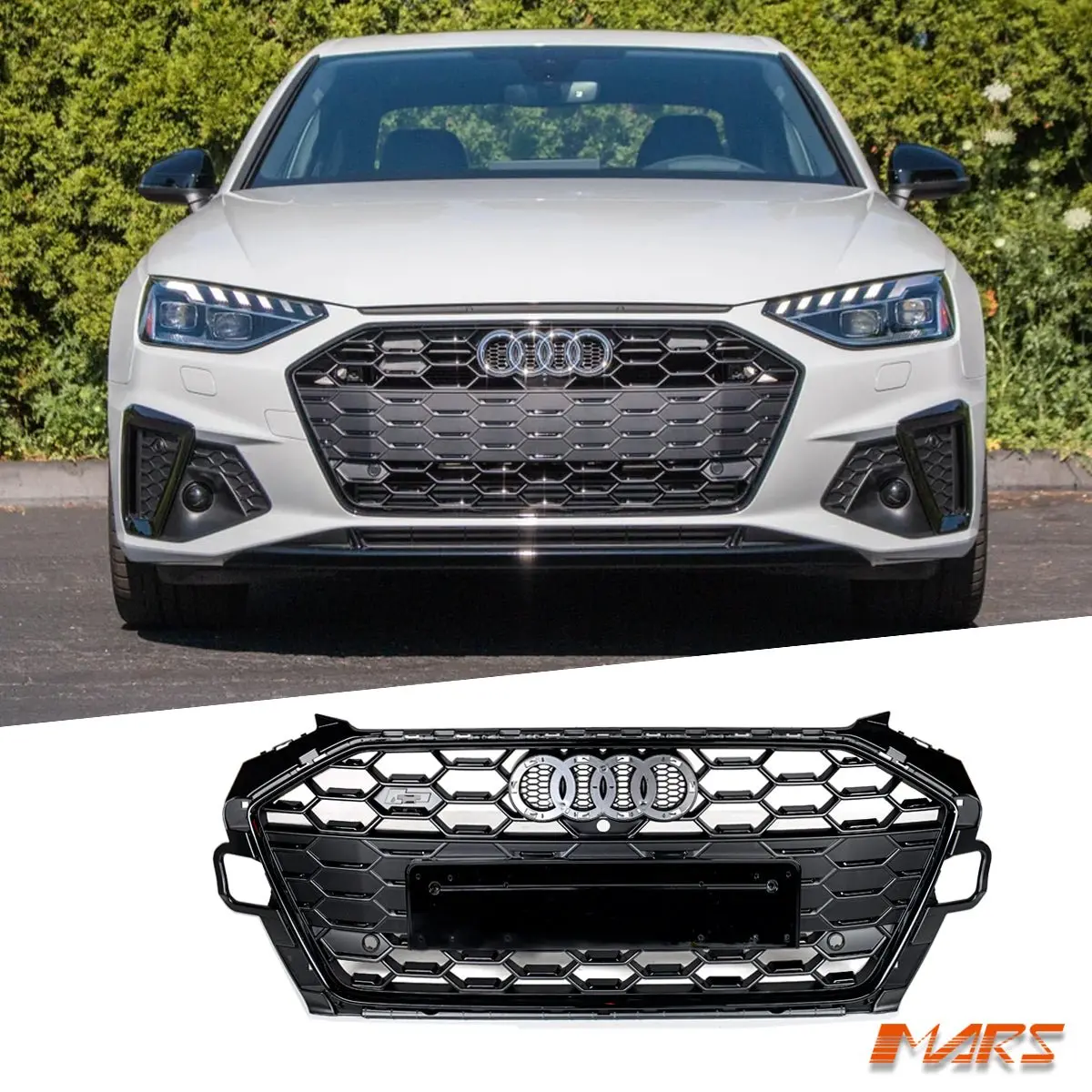 Gloss Black S4 Style Front Bumper Bar Grille Grill Bodykit For Audi A4 S4 B9 2020-2024 1