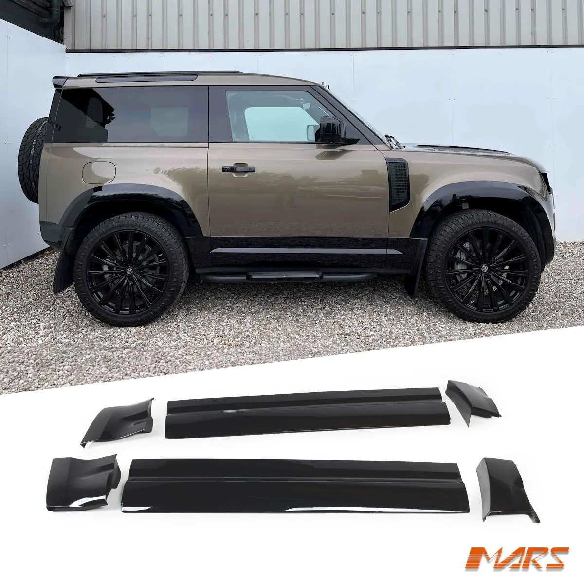 Gloss Black Side Door Moulding Skirts Trim Bodykit For Land Rover Defender L663 90 2020-2026 1