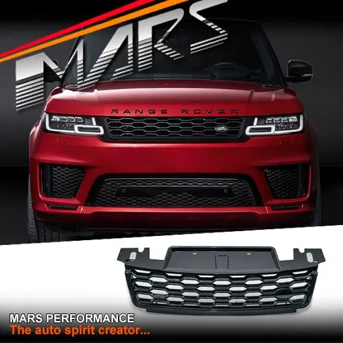 Gloss Black Svr Style Front Bumper Bar Grille Grill Bodykit For Land Rover Range Rover Sport L494 2018-2021 1