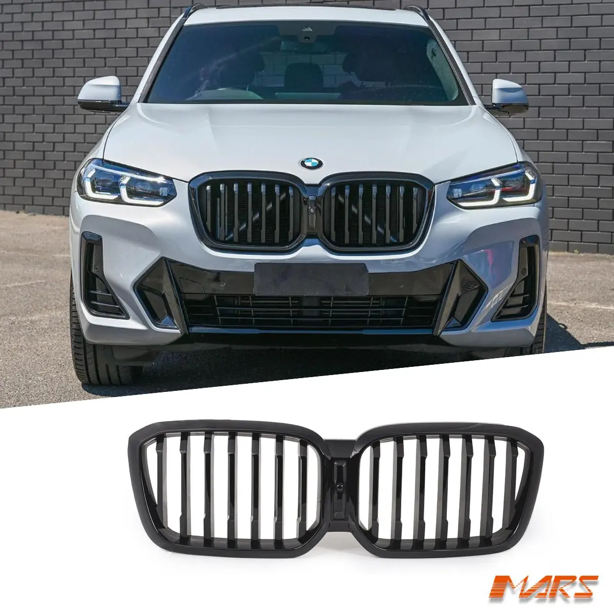 Gloss Black M Sport Style Front Bumper Bar Kidney Grille Grill For Bmw X3 G01 Lci & X4 G02 Lci 2021-2024 1