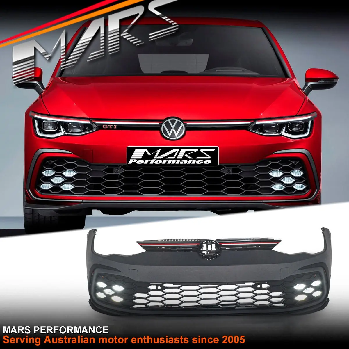 Gti Style Front Bumper Bar Bodykit With Grill For Volkswagen Vw Golf Viii Mk-8 2021-2024 1