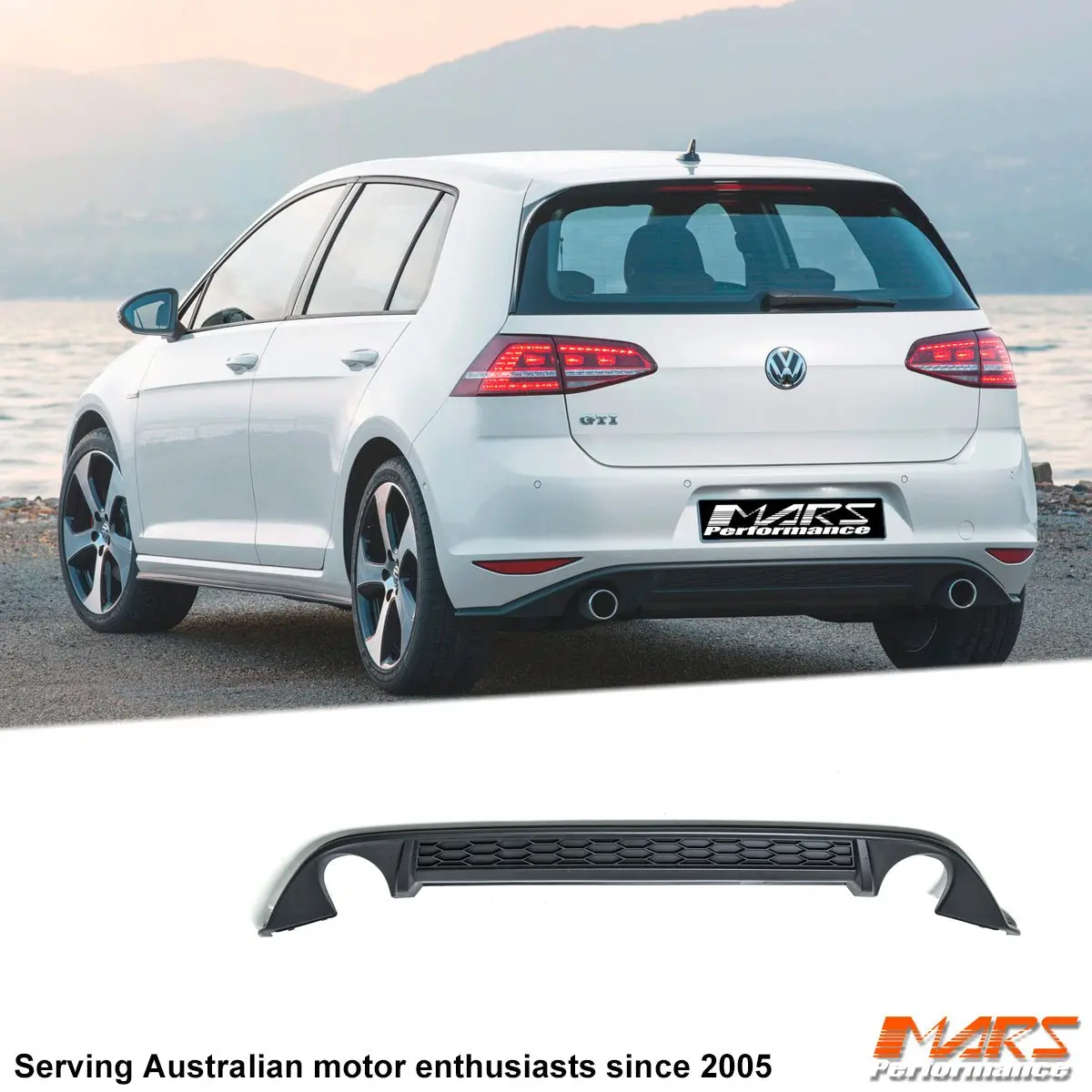 Gti Style Rear Bumper Bar Diffuser Bodykit For Volkswagen Vw Golf Vii 7 2012-2017 1