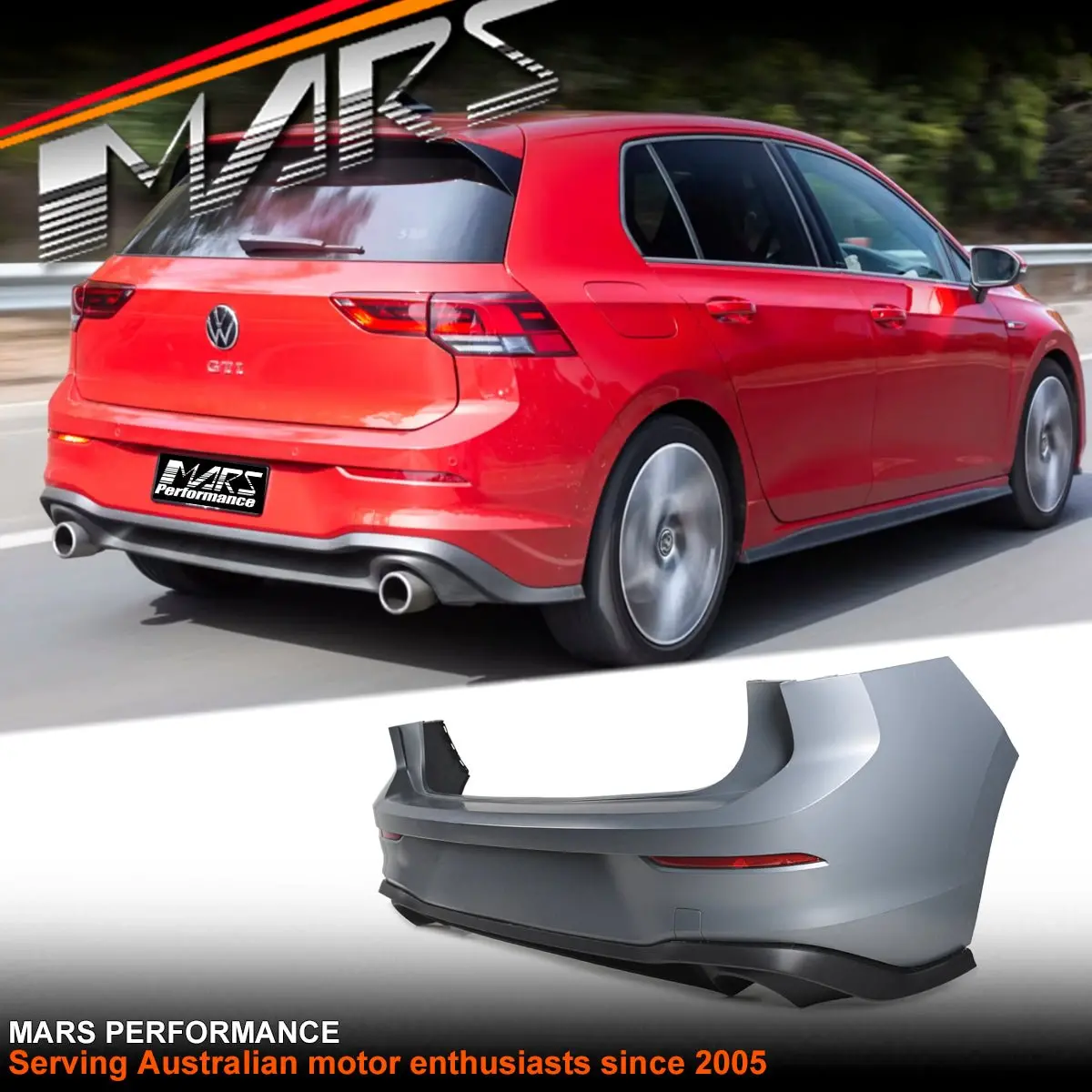Gti Style Rear Bumper Bar & Lower Diffuser Spoiler Bodykit For Volkswagen Vw Golf Viii Mk-8 2021-2024 1