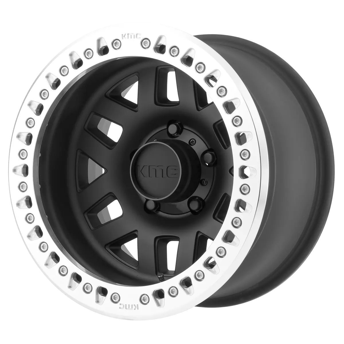 Kmc Wheels Km229 Machete Crawl Satin Black Machined Bead Ring 1