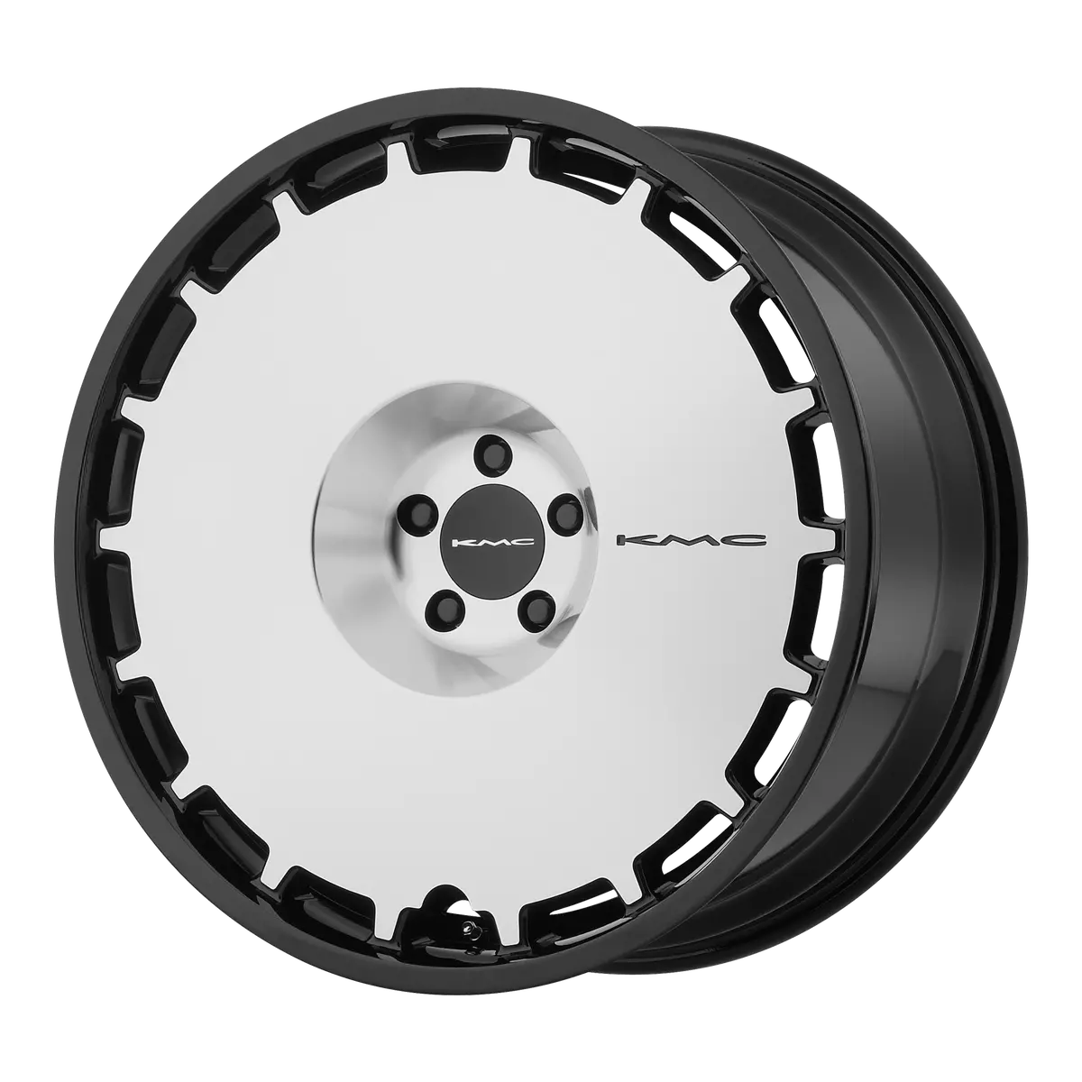 Kmc Wheels Km689 Skillet Gloss Black Machined Face 1