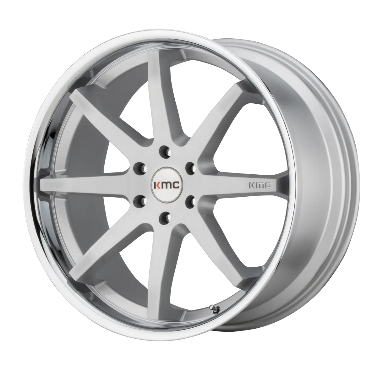 Kmc Wheels Km715 Reverb Brushed Silver Chrome Lip 1