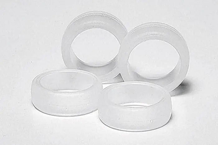 Tamiya 15364 Jr Lg Dia Soft Tire Set Clear - Pro/Racer/Super/Fully/Aero 1