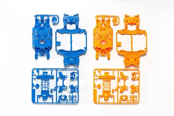 Tamiya 95386 Jr Ms Chassis Set - Light Blue/Orange 1
