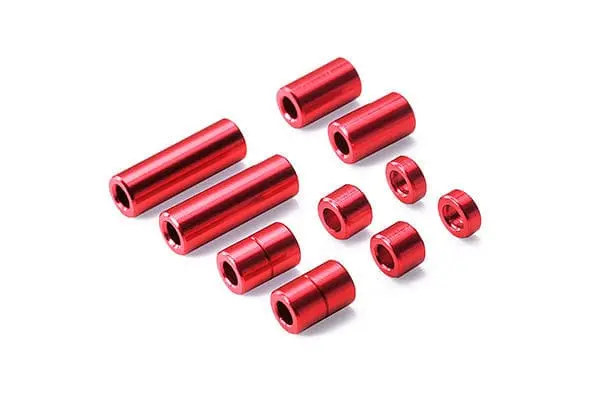 Tamiya 95388 Jr Aluminum Spacer Set (Red) - 12/6.7/6/3/1.5Mm (2Pcs Each) 1