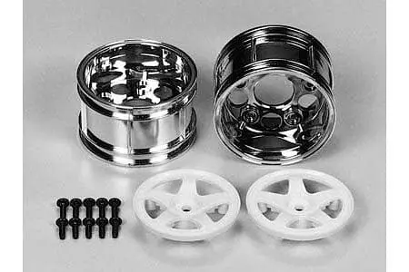 Tamiya 50673 Rc 5Spoke Twopiece Wide Wheels - (1Pr) 1