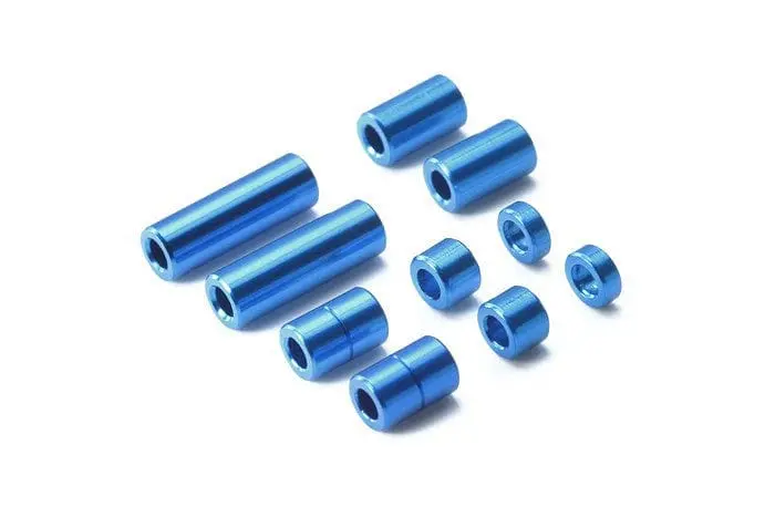 Tamiya 95310 Jr Aluminum Spacer Set (Blue) - 12/6.7/6/3/1.5Mm (2Pcs/Ea) 1