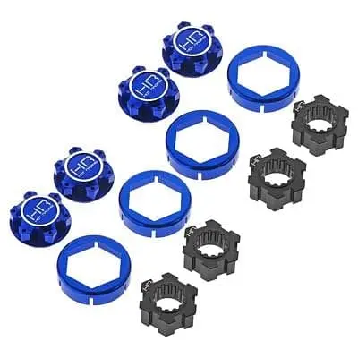 Xmx10x06 Alum 24Mm Hex Hub Wheel Lock Set Blue X-Maxx 1