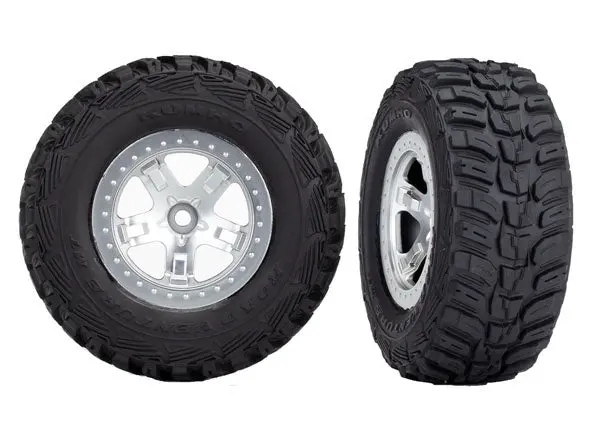 Traxxas 5880X 2.2/3.0 Pre-Mounted Kumo Tires & Wheels (Satin Chrome) (2) 1