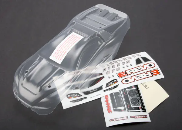 Traxxas 7111 1/16 E-Revo Body W/Grille & Light Decals (Clear) 1