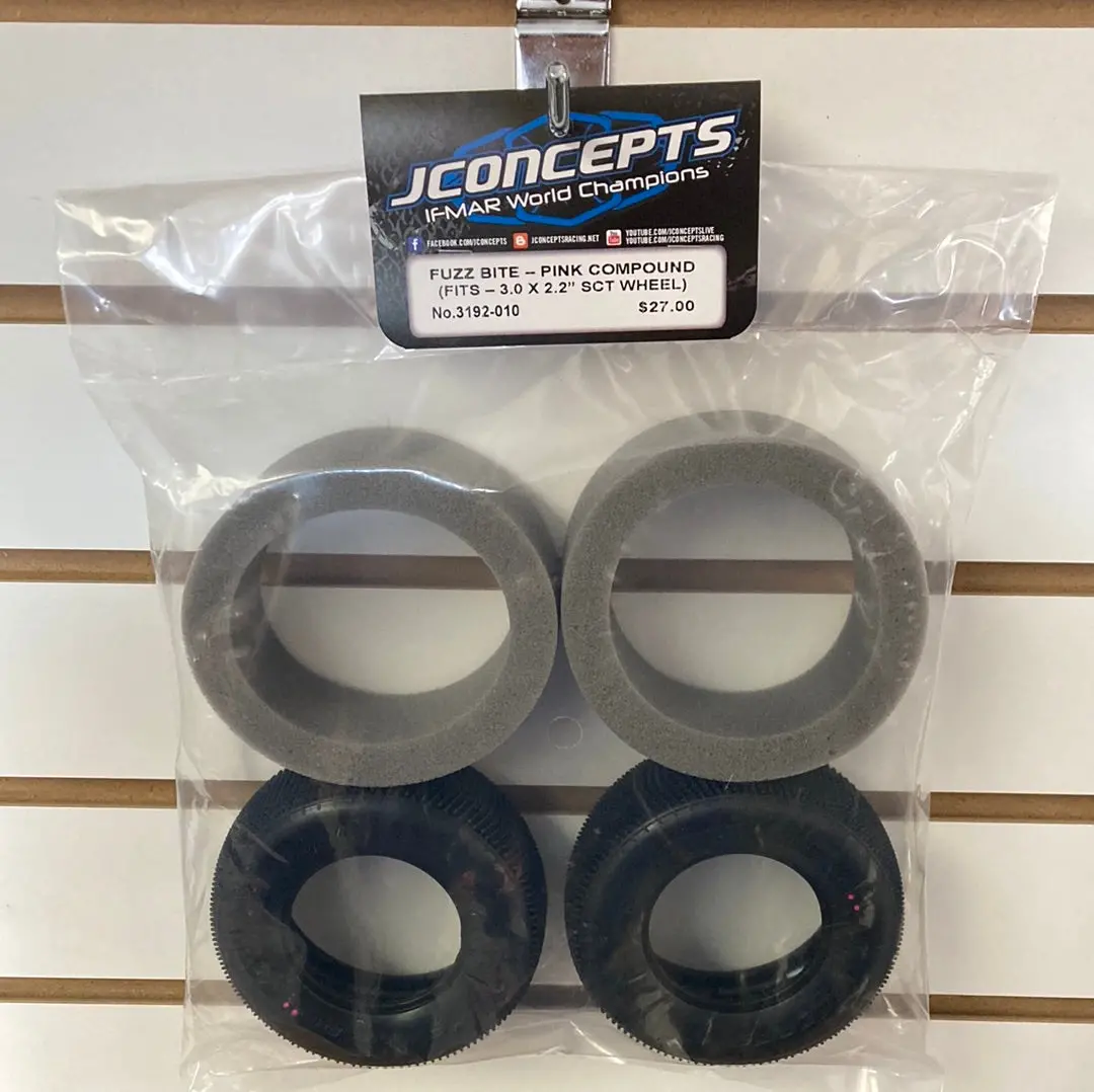 Jconcepts 3192-010 Sct Fuzz Bite - Pink Compound (Fits 3.0 X 2.2" Sct Wheel) Short Course Carpet Tire 1